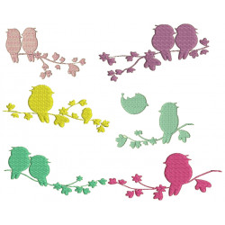 Stickserie Frühlingsgezwitscher Silhouette